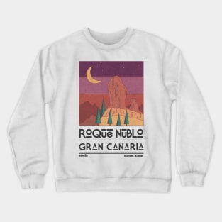 Roque Nublo, Gran Canaria, Spain Retro Travel Crewneck Sweatshirt